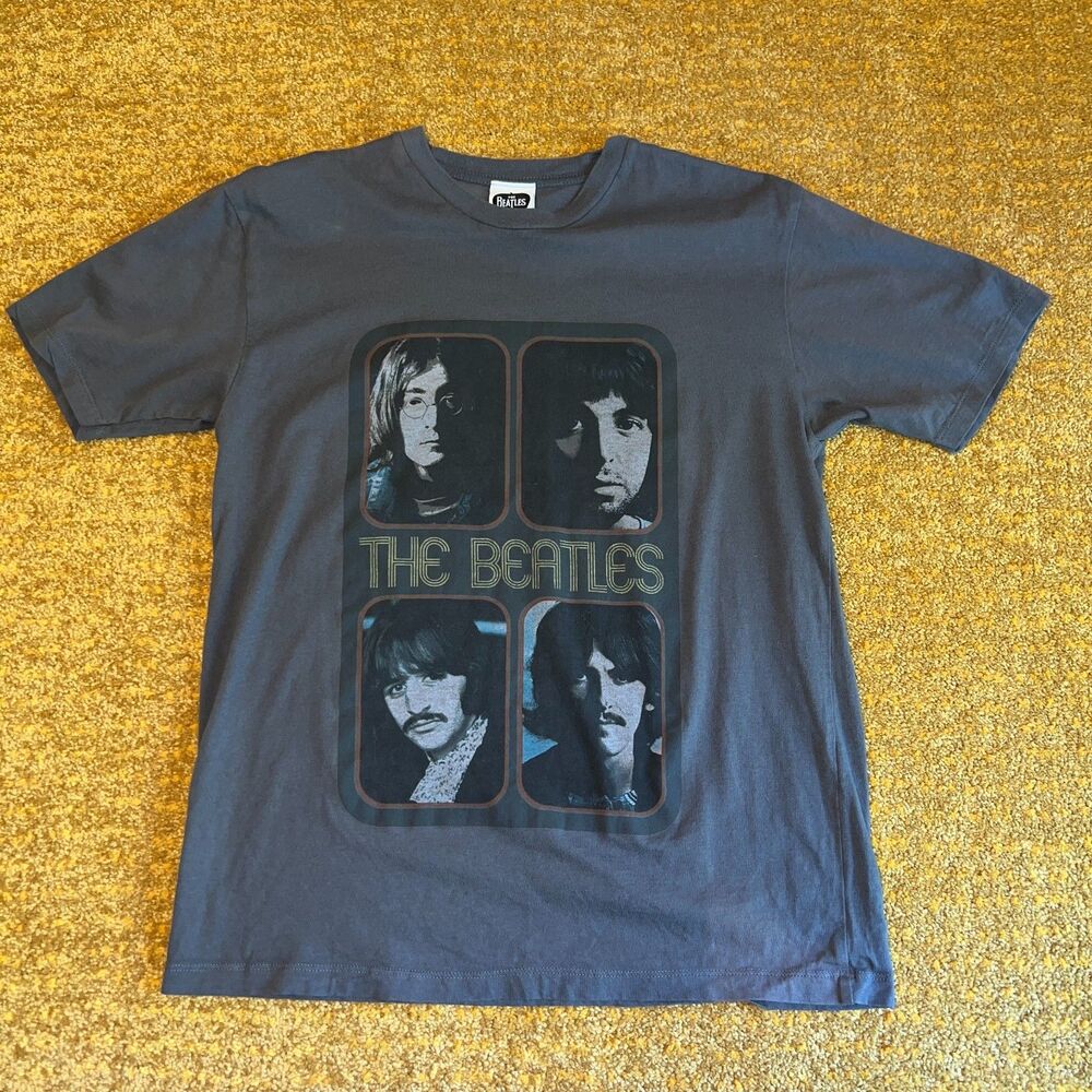2008 00s Beatles T-shirt Gray Apple Corps Band Tee Men's M Cotton
